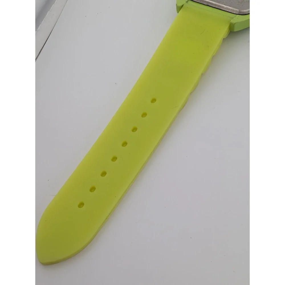 Geneva Women's Watch 38mm Case Lime Green Silicone Band- New Battery